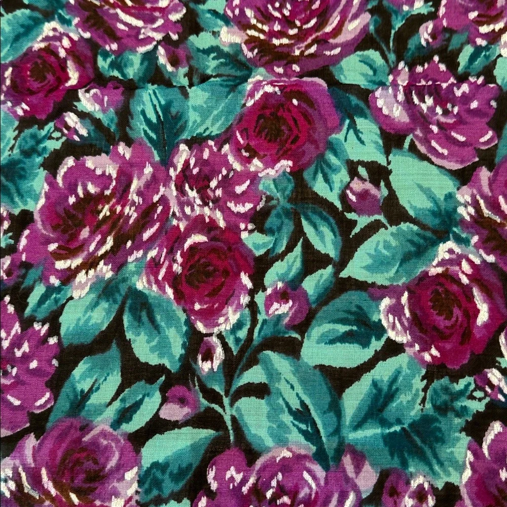 Vintage Oscar De La Renta wool floral plaid print scarf - Picture 3 of 4